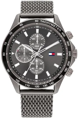 Tommy Hilfiger Analogowy wielofunkcyjny zegarek kwarcowy dla mężczyzn z brązową bransoletką z siatki ze stali nierdzewnej - 1792019, , Bransoletka