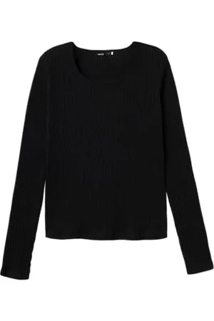 NAME IT Dziewczęca Nlfninusa Ls Deep O-Neck S Top koszulka z długim rękawem, , 158-164