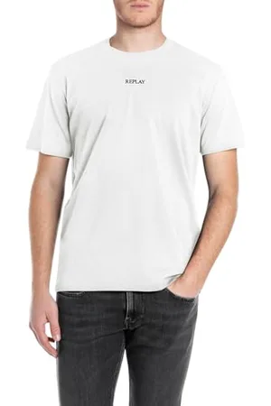 Replay Męski Basic T-shirt okrągły dekolt krótki rękaw, , L