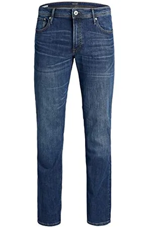 JACK & JONES Męskie dżinsy Slim Fit z prostą nogawką, Plus Size JJITIM JJORYGINALNE AM 814 PLS Slim Fit Jeans z prostą nogawką, , 48W / 34L