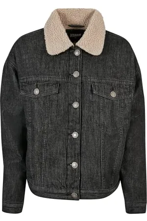 Urban classics Damska kurtka dżinsowa Sherpa oversize, , 3XL