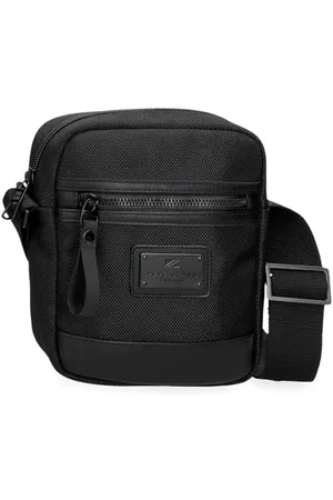 Pepe Jeans Blackmore Torba na ramię Mała Czarna 15x19,5x6 cm Poliester z Detalami Ze Sztucznej Skóry 1,76L by Joumma Bags, , Talla única, Mała torba na ramię