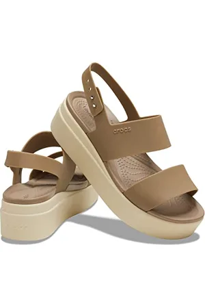 Crocs Brooklyn Low Wedge Sandały Kobiety, Khaki Bone, 32/33 EU
