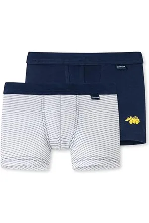 Schiesser Dziecięce Bokserki Dla Chłopców Organic Cotton z Miękkim Ściągaczem (2 Sztuki), Wielobarwny 1, 104 Cm