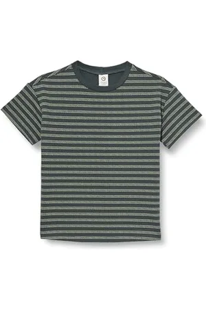 Müsli By Green Cotton Koszulka chłopięca Stripe Sweat Big S/S T, Balance Green/Poetry Green, 116
