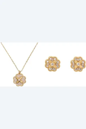 Kate Spade Naszyjnik i wkrętki Heritage Bloom, przezroczysty/złoty
