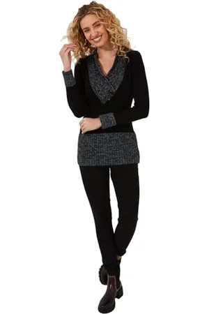 Joe Browns Moda Damska Przytulny Szal Szyja Guzik Szczegóły Sweter, Slim Fit, , UK 18, , 44