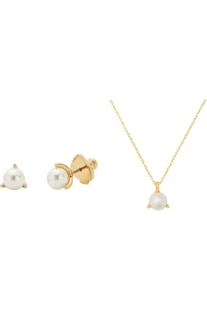 Kate Spade Brilliant Statements Szpilki i wisiorek, kremowo-złoty