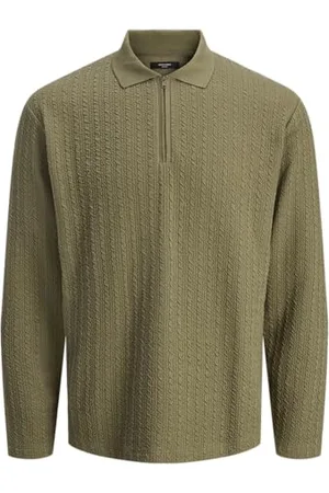 JACK & JONES Jprblaethan Ls Zip Polo Sn Pls, , 3XL