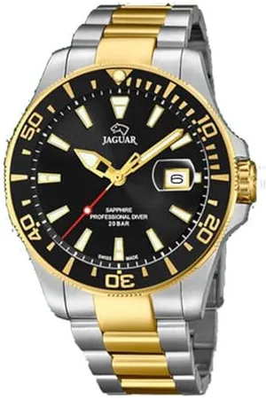 Jaguar J863/D Executive Collection zegarek męski, 43,5 mm, czarny, z dwukolorowym paskiem ze stali