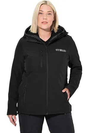 Ulla Popken Damska kurtka softshellowa, duże rozmiary, plus size, wodoodporna, rozciągliwa, odblaskowa, , 50