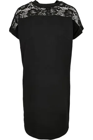 Urban classics Damska sukienka z koronką, koronkowa sukienka na ramionach, t-shirt dla kobiet, dostępna w wielu kolorach, rozmiary XS - 5XL, , S