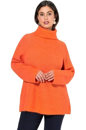 Ulla Popken Damski duży rozmiar, duże rozmiary, plus size, sweter prążkowany, golf, długi rękaw, z recyklingu, , 58-60