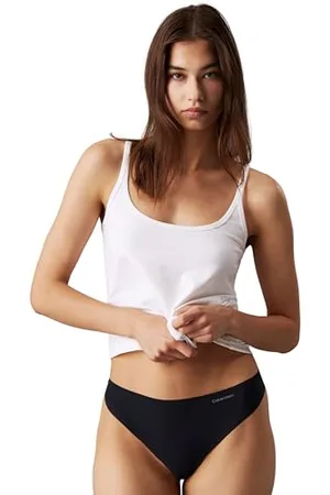 Calvin Klein 3 Pack Stringi, Czarne, M Kobiety, , M