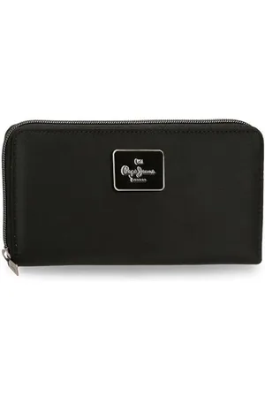 Pepe Jeans Christine Portfel Czarny 19,5 x 10 x 2 cm Poliester z Detalami ze Sztucznej Skóry by Joumma Bags, , Talla única, aktówka