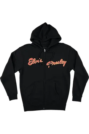 Elvis Presley Unisex-Adult Standard Official Merch Photo Back Zip Hoodie, Black