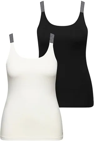 Ulla Popken Damskie duże rozmiary plus size, 2 sztuki, paski w paski, okrągły dekolt, bez rękawów, , 46-48