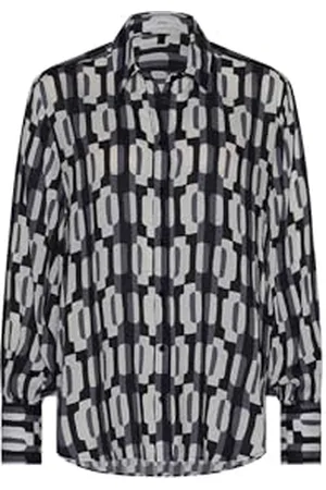Brax Style Vic Viscose Print bluzka z długim rękawem, , 40