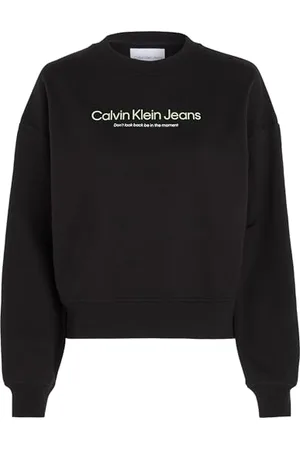 Calvin Klein Jeans Damskie bluzy z okrągłym dekoltem z podświetlaną grafiką, , XXS