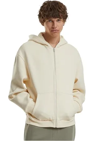Build Your Brand Męska bluza z kapturem Fluffy Zip Hoody, męska bluza z kapturem z zamkiem błyskawicznym na całej długości, krój regularny, , S