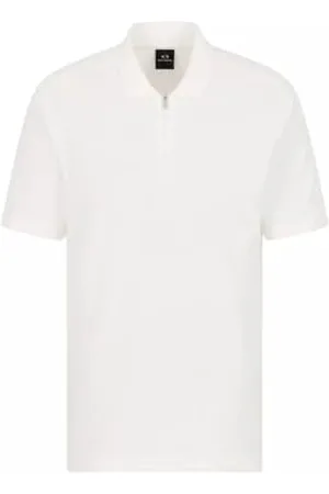 Armani Exchange Męska koszulka polo The Gird, Sustainable, Logo Tape, Front Zip, , XS
