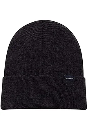Mavi Męska czapka Beret Beanie, czarna, regularna
