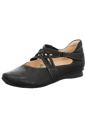 Think! Damen CHILLI chromfrei gegerbte nachhaltige Halbschuhe, SCHWARZ 0000