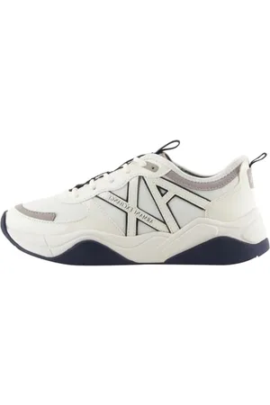 Armani Exchange Damskie buty sportowe Cher, logo z boku, Colour Contrasts, Off White+ Blue, 40 EU, , 40 EU