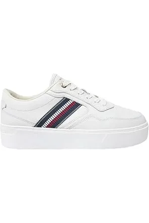 Tommy Hilfiger Damskie trampki w paski (FW0FW08348) Low Top, białe (Ecru), 39 EU, , 39 EU