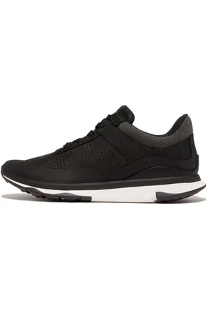 FitFlop Vitamin FFX Męskie PERF Nubuk Sportowe trampki, czarne/kremowe, 42 EU, , 43 EU