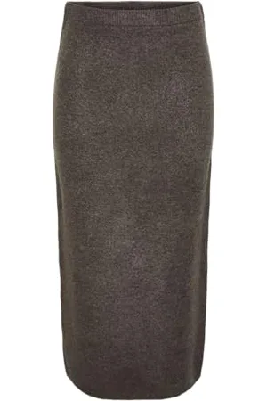 Pieces® Damska spódnica dzianinowa Pcnuna Mw Ankel z rozcięciem Bc, , XL, , XL