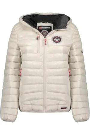 Geographical Norway Damska kurtka wiatrówka Bambway Damska kurtka outdoorowa z długim rękawem - Płaszcz przeciwdeszczowy na wędrówki, wiosna, lato, jesień, zima (jasnoszara XL), , XL