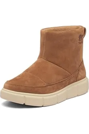 sorel Damskie buty Explorer 3 wsuwane wodoodporne modne buty, aksamitne brązowe, kreda, 38 EU, , 38 EU