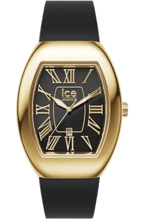 Ice-Watch ICE boliday Dome Metal Black gold - Damski złoty zegarek z silikonowym paskiem - 024048 (Mały)