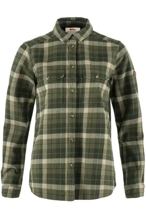 Fjällräven Fjallraven 87119-620-662 Värmland Heavy Flannel Shirt W/Värmland Heavy Flannel Shirt W Shirt damska Green-Deep Forest, rozmiar L, , L
