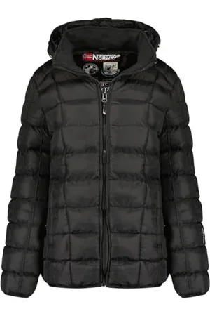 Geographical Norway Babette Lady długie grube ciepłe spodenki parkowe damskie jesień zima - cienki płaszcz ze sztucznego futra z kapturem - kurtka wiatrówka - elegancka kurtka puchowa damska (czarna