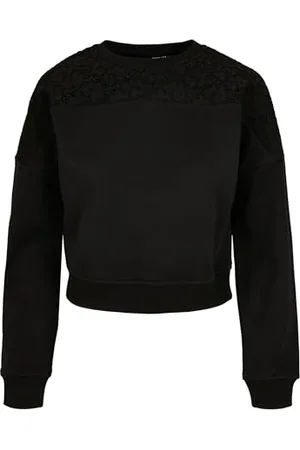 Urban classics Damskie krótkie bluzy z koronką z koronką, , 3XL