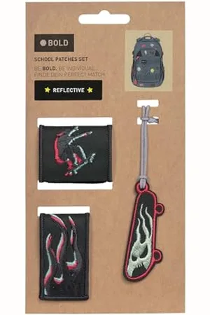 LÄSSIG LÄSSIG Zestaw zawieszek i naszywek (2 szt.) z zatrzaskiem/Bold Match School Patches Set , , M, naszywki