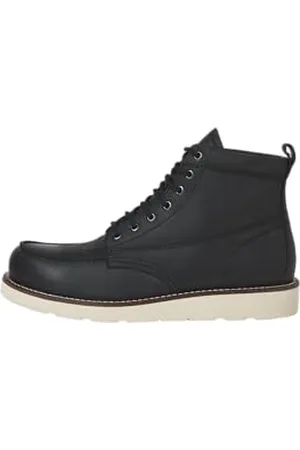 JACK & JONES Męskie buty Jfwtoronto Leather Boot Styd Ln, czarne, 46 EU, , 46 EU