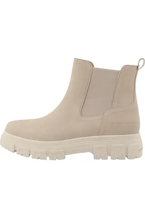 TOM TAILOR Damskie 6390890022 modne kozaki, kremowe, 40 EU, , 40 EU