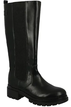 TOM TAILOR Damskie buty 4294201 do kolan, czarne, 41 EU