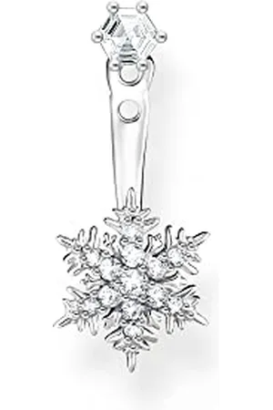 Thomas Sabo Damen Single-Ohrstecker Schneeflocke in der Farbe Silber aus 925 Sterlingsilber mit Zirkonia, Größe: 19x9mm, H2255-051-14