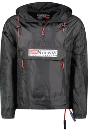 Geographical Norway Downcity Men Outdoor męska kurtka wiatrówka z długim rękawem - płaszcz przeciwdeszczowy na wędrówki, wiosna, lato, jesień, zima ( S), , S
