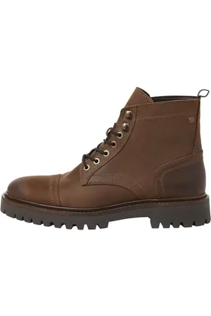JACK & JONES JACK&JONES JFWENZO Leather Boot SN Męskie kozaki, Brown Stone, 45 EU, , 45 EU