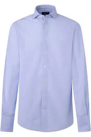 Hackett Męska koszula w paski Fine Eng, , XL