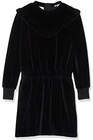Scotch&Soda Dziewczęca sukienka Velvet Sweat Dress in Houndstooth All-Over Print sukienka, , 104 cm