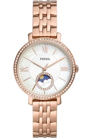 Fossil Dameshorloge Jacqueline Sun Moon Multifunctioneel, Roségoudkleurig Roestvrij Staal, ES5165