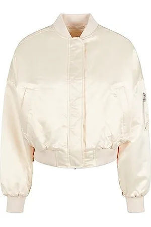 Urban classics Damska kurtka bomberka, krótka, błyszcząca, satynowa, z kieszenią na ramię, krój oversize, rozmiar XS do 5XL, , XS