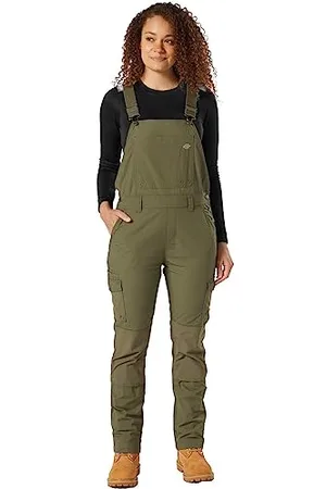 Dickies Damskie ogrodniczki ochronne śliniaki, spłukiwane wojskowe zielone, S