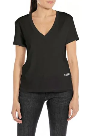 Replay Damska koszulka oversize, krótki rękaw, kolekcja Pure Logo, , M